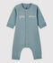 Babies' Organic Cotton Fleece Jumpsuit SEDUMBLUE grey